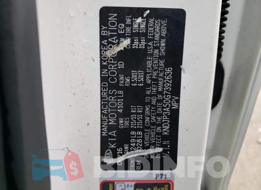 KNDJP3A50G7392636 Photo# 12