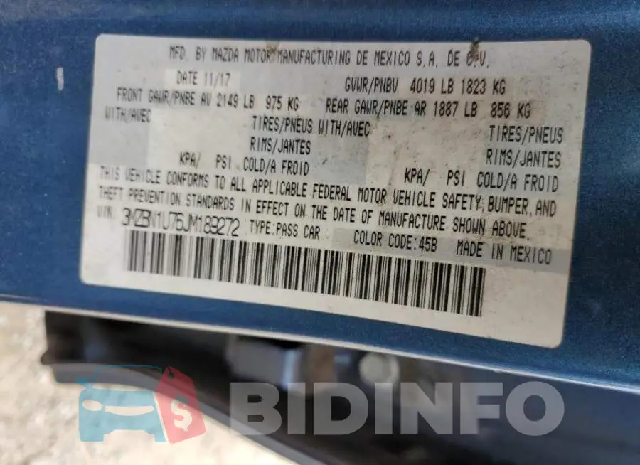 3MZBN1U76JM189272 Photo# 12