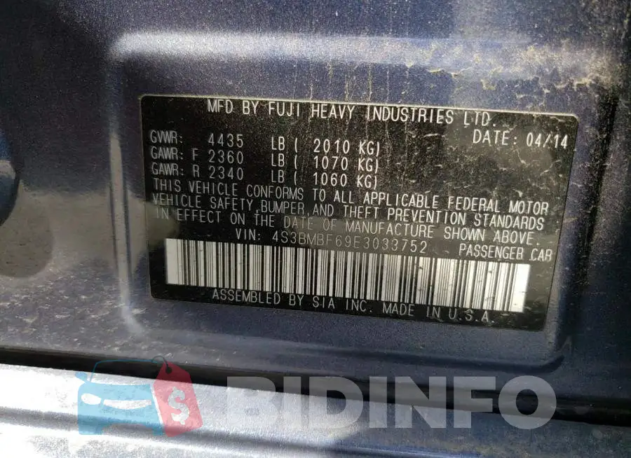 4S3BMBF69E3033752 Photo# 12