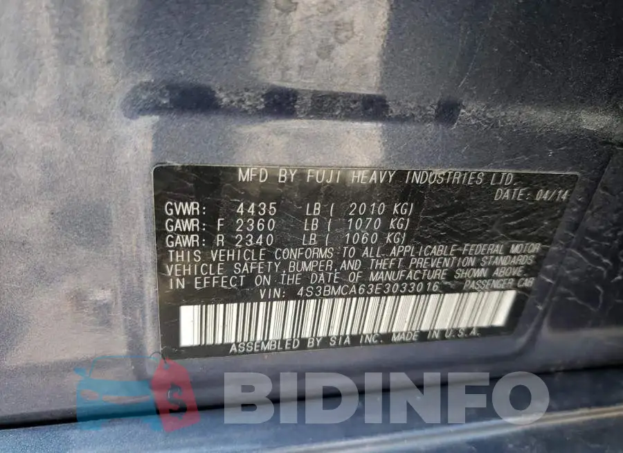 4S3BMCA63E3033016 Photo# 12
