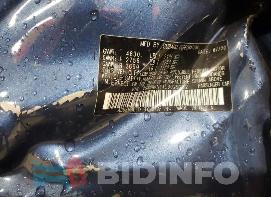 4S3BWAN61L3029262 Photo# 13
