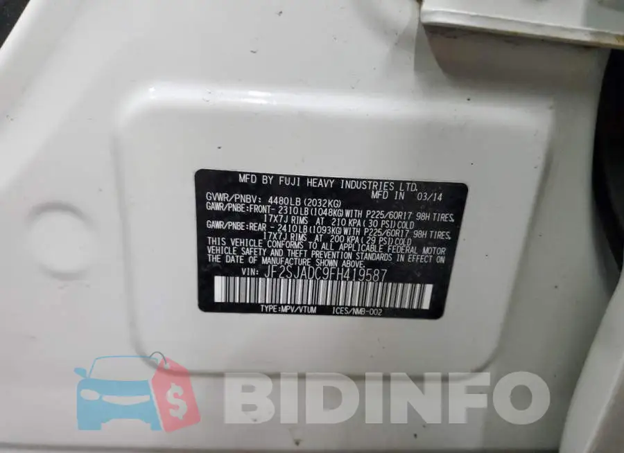JF2SJADC9FH419587 Photo# 13