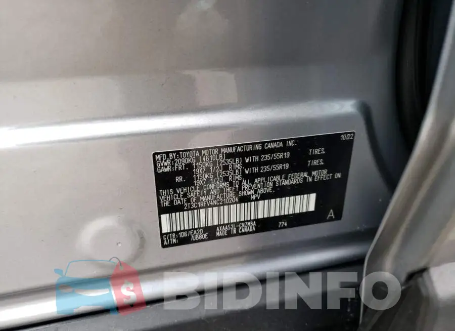 2T3C1RFV4NC210204 Photo# 12