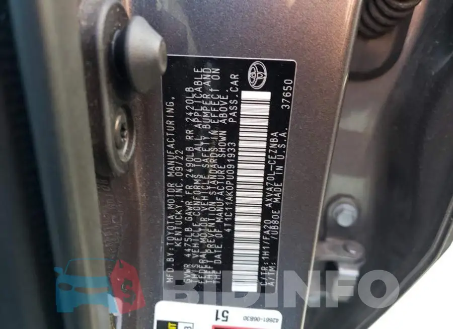 4T1C11AK0PU091933 Photo# 12