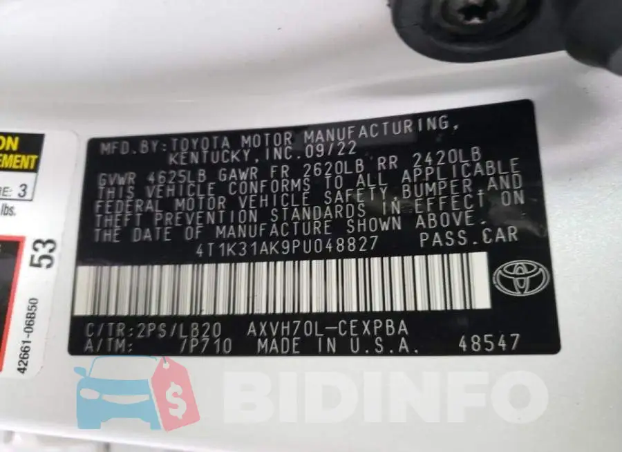 4T1K31AK9PU048827 Photo# 12