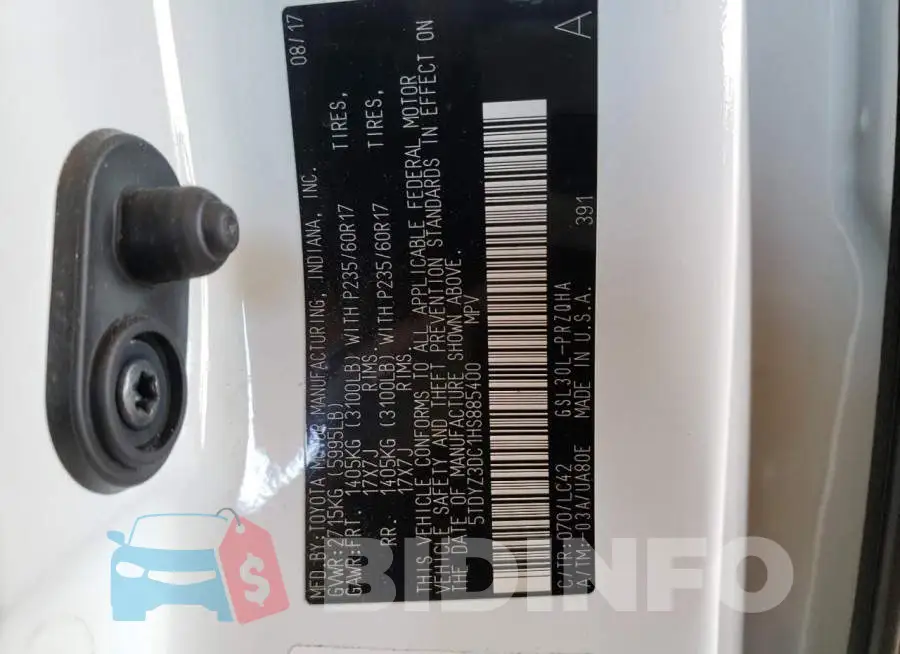 5TDYZ3DC1HS885400 Photo# 10