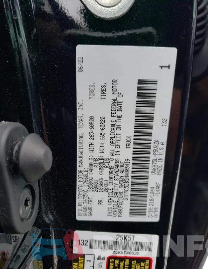5TFMC5DB5NX005419 Photo# 12