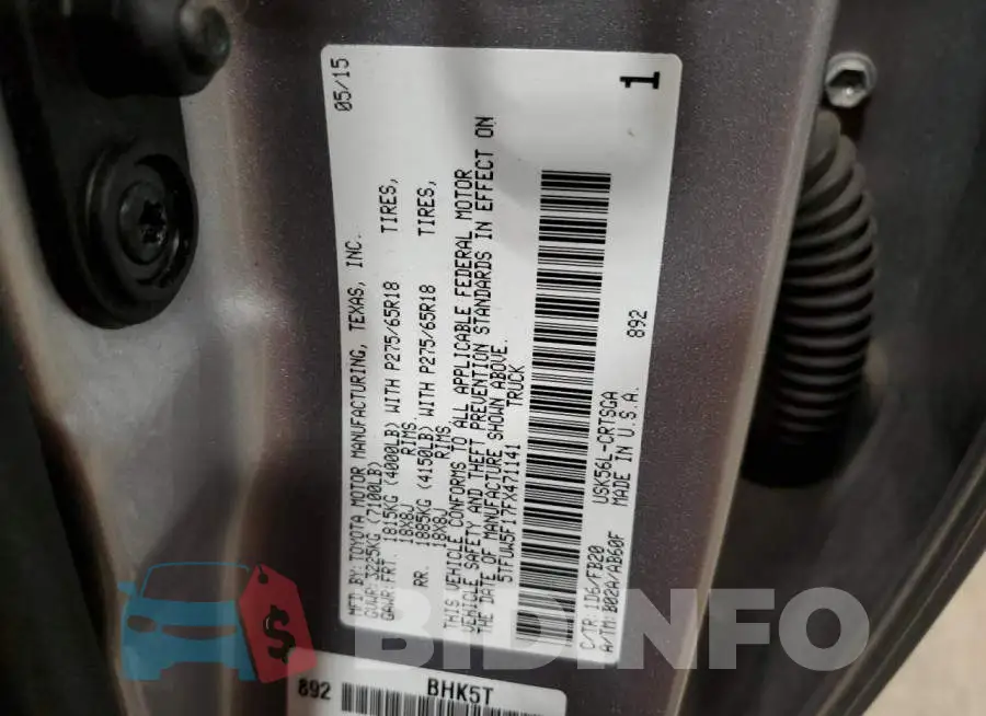 5TFUW5F17FX471141 Photo# 12