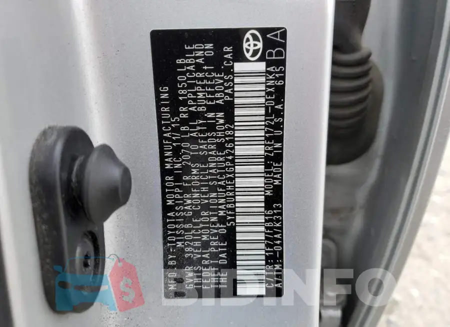 5YFBURHEXGP426182 Photo# 12