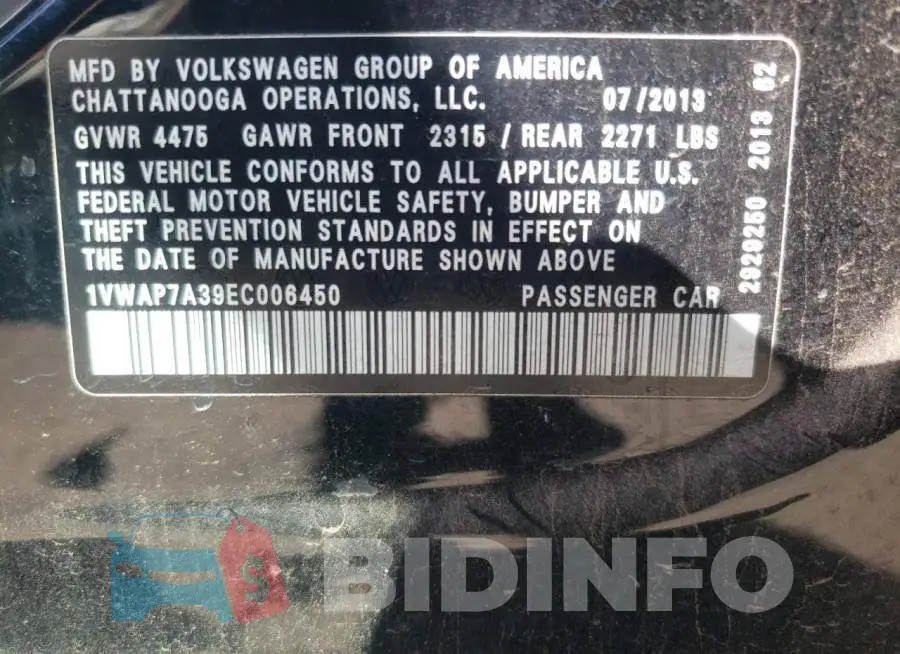 1VWAP7A39EC006450 Photo# 12