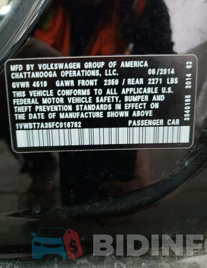 1VWBT7A35FC016782 Photo# 12
