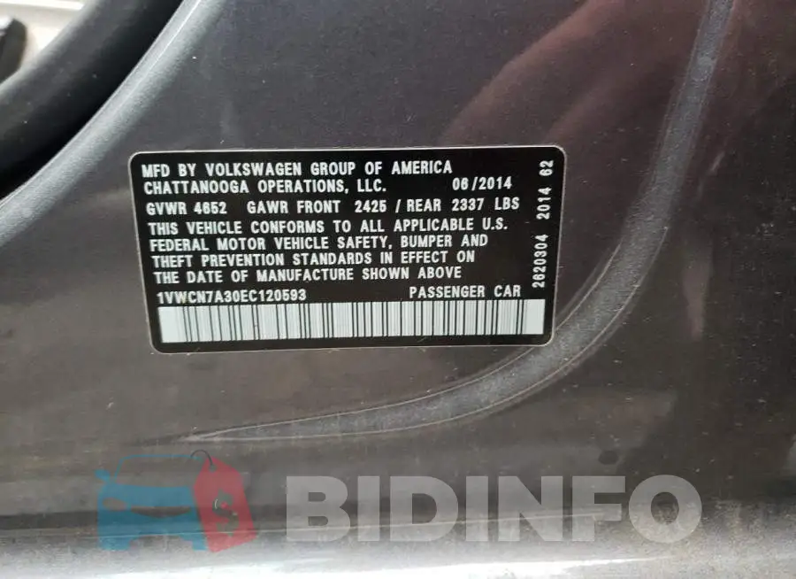 1VWCN7A30EC120593 Photo# 12