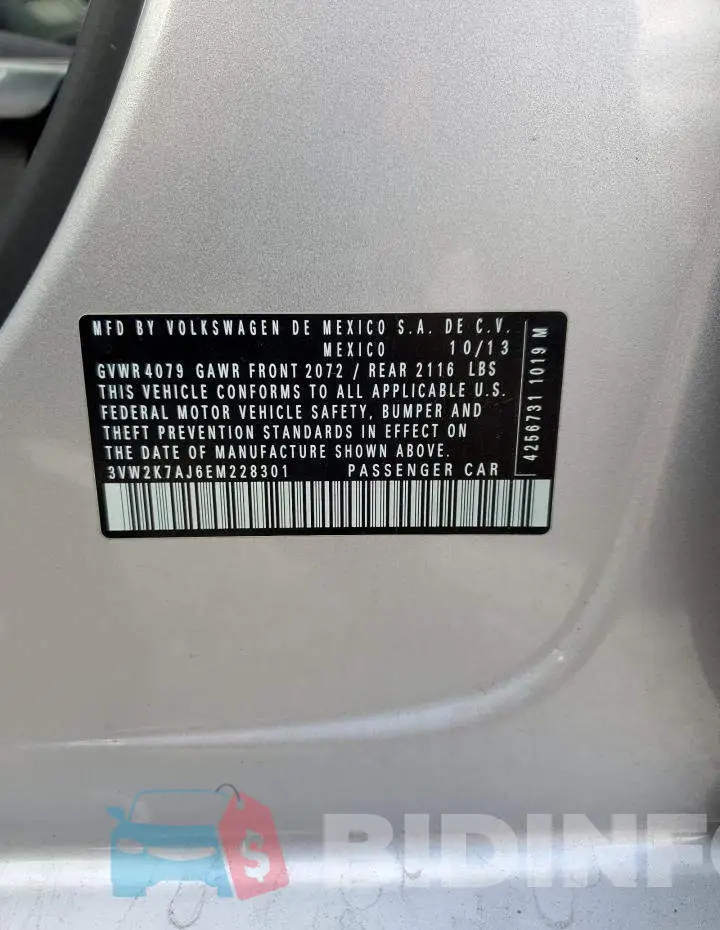 3VW2K7AJ6EM228301 Photo# 12