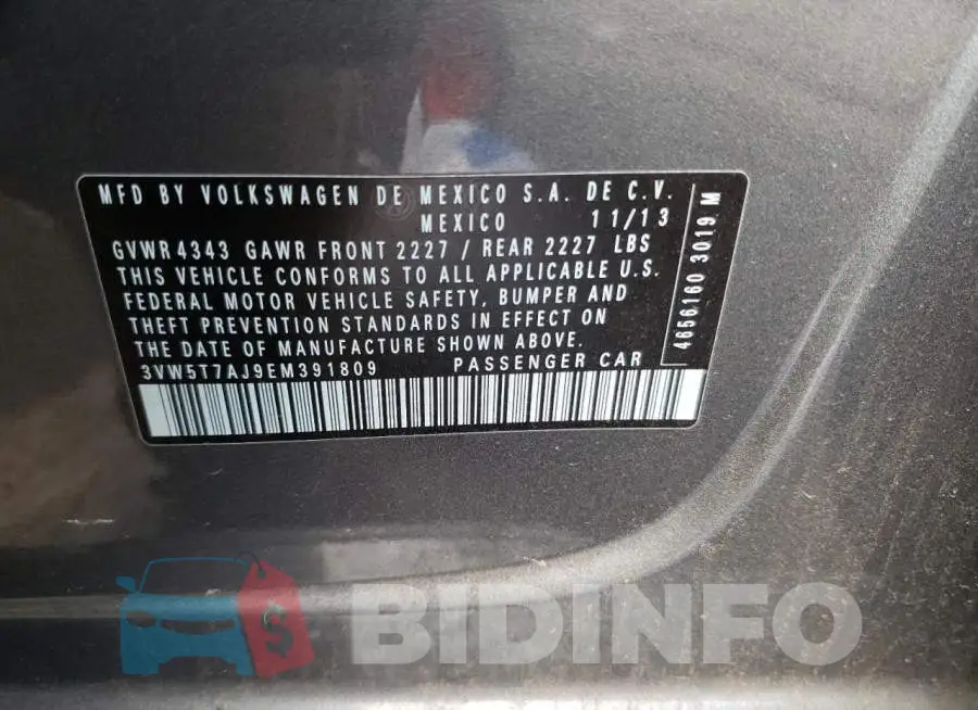 3VW5T7AJ9EM391809 Photo# 12