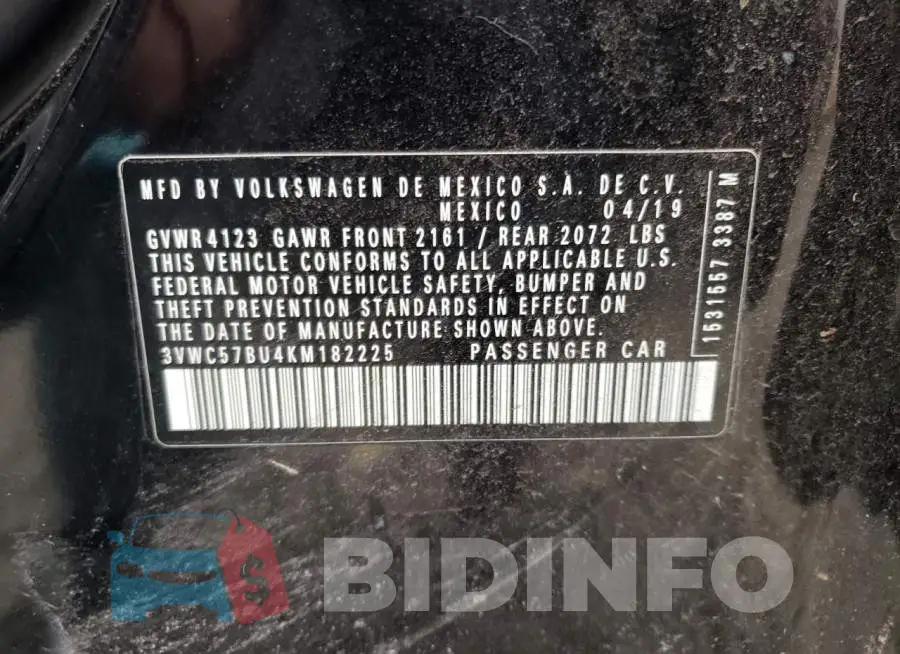 3VWC57BU4KM182225 Photo# 13