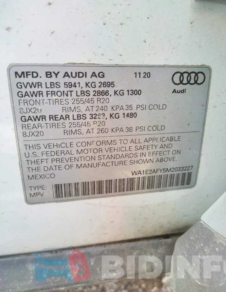 WA1E2AFY5M2033227 Photo# 13