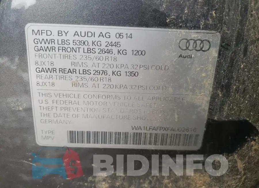 WA1LFAFPXFA002616 Photo# 12