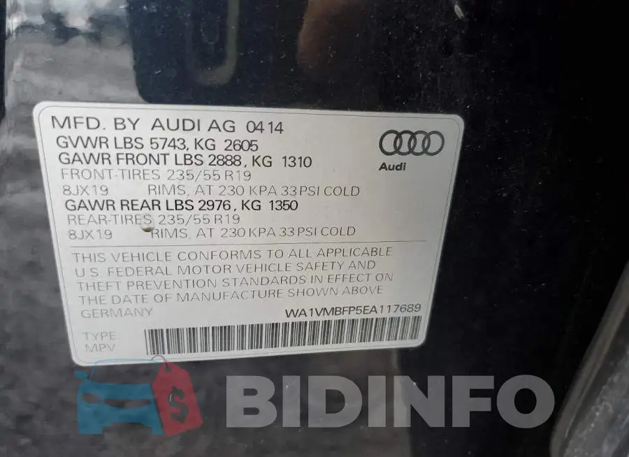 WA1VMBFP5EA117689 Photo# 12