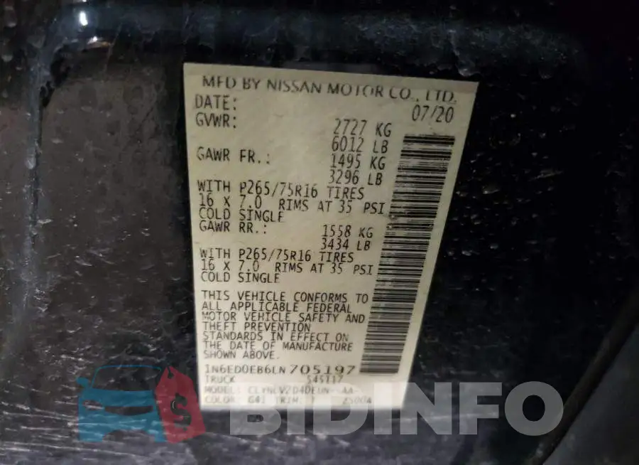 1N6ED0EB6LN705197 Photo# 12