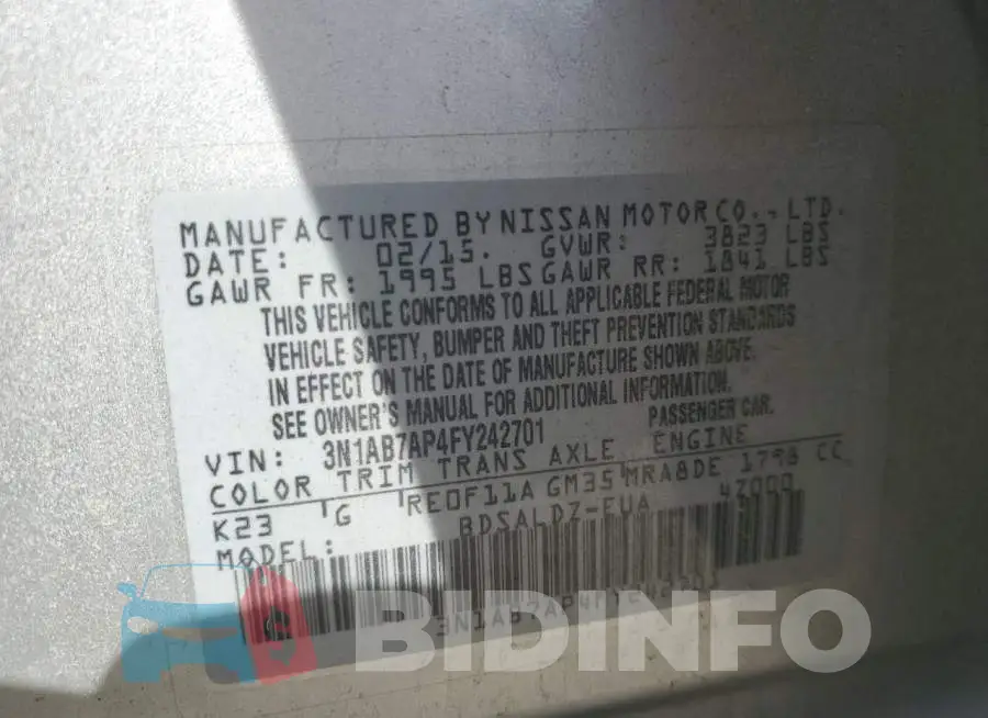 3N1AB7AP4FY242701 Photo# 12