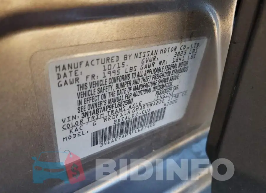 3N1AB7AP9FL687500 Photo# 13