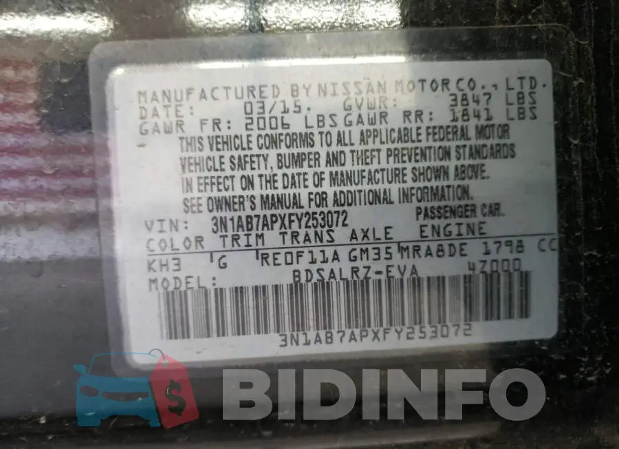 3N1AB7APXFY253072 Photo# 12