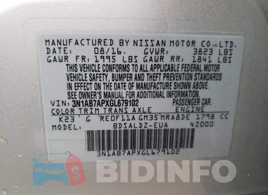 3N1AB7APXGL679102 Photo# 12