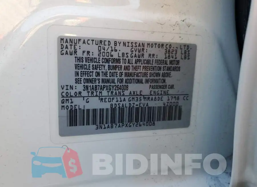 3N1AB7APXGY264008 Photo# 12
