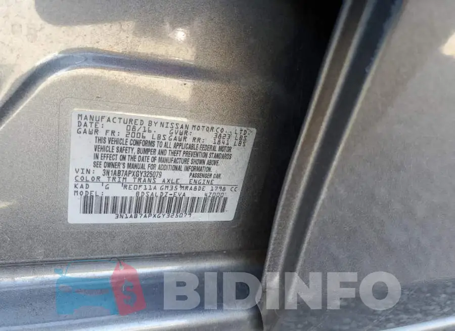 3N1AB7APXGY325079 Photo# 12