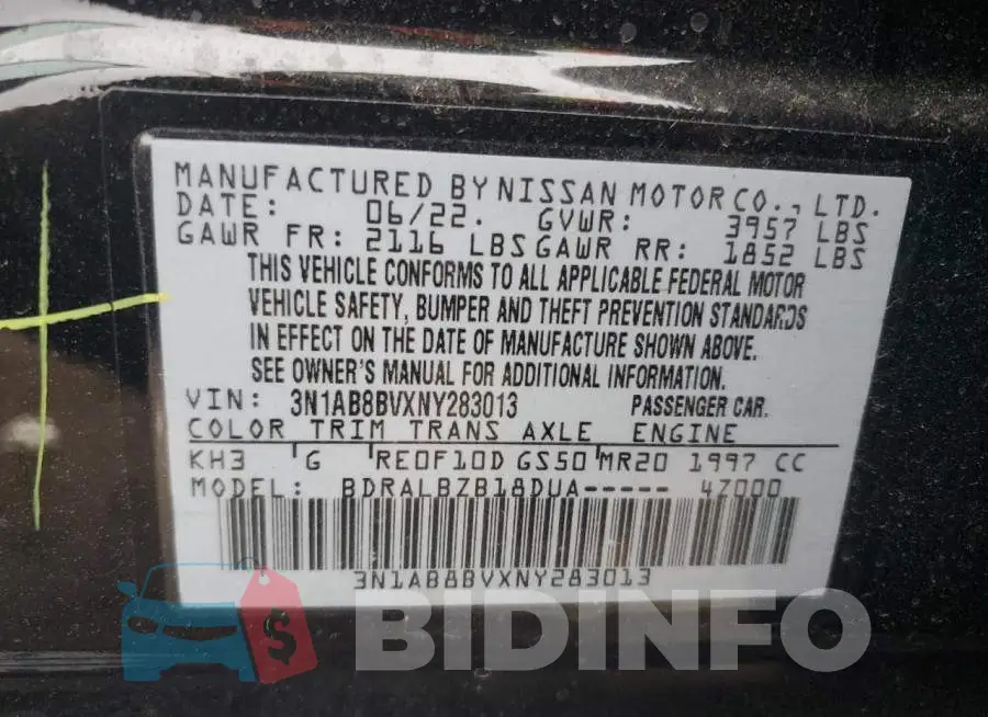 3N1AB8BVXNY283013 Photo# 12