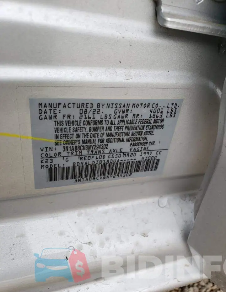 3N1AB8CV8NY294302 Photo# 12