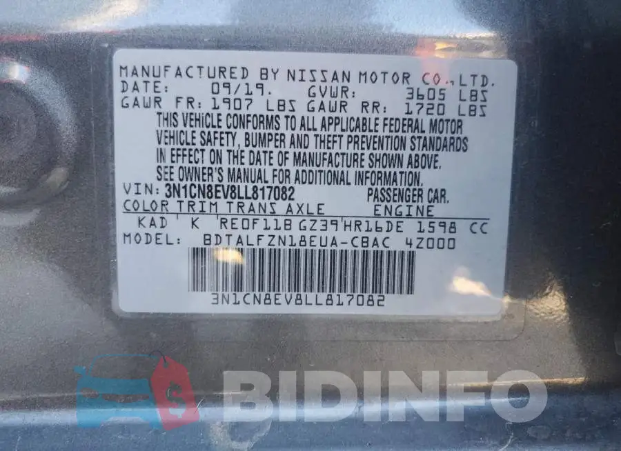 3N1CN8EV8LL817082 Photo# 13
