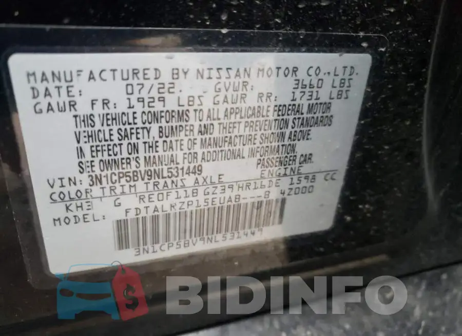 3N1CP5BV9NL531449 Photo# 14