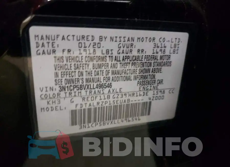 3N1CP5BVXLL496546 Photo# 12