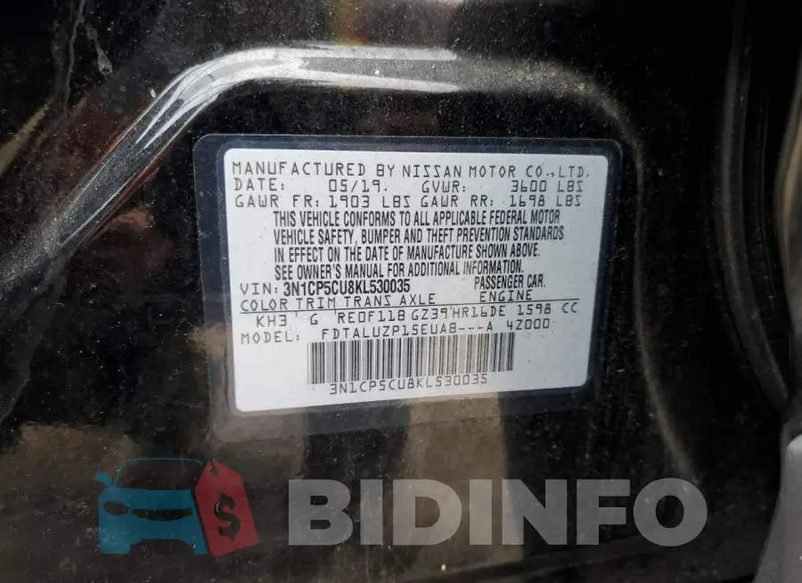 3N1CP5CU8KL530035 Photo# 12