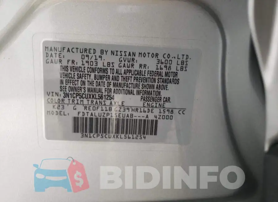 3N1CP5CUXKL561254 Photo# 12