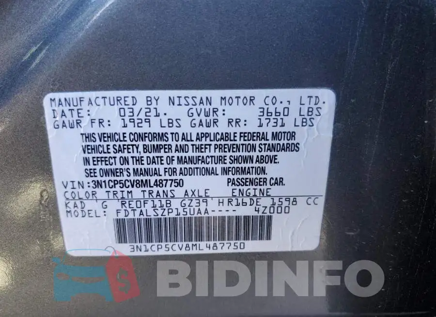 3N1CP5CV8ML487750 Photo# 12