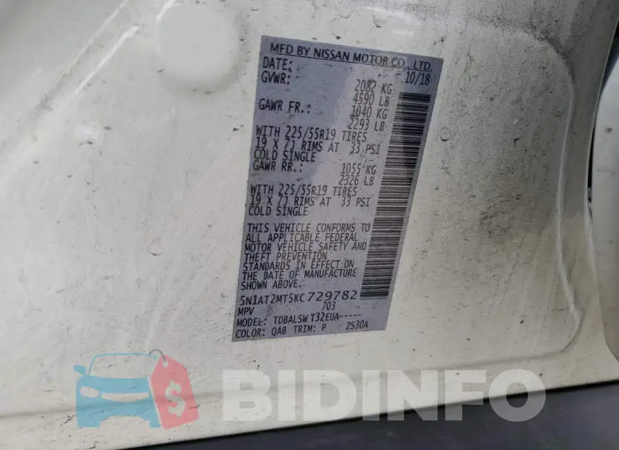 5N1AT2MT5KC729782 Photo# 12
