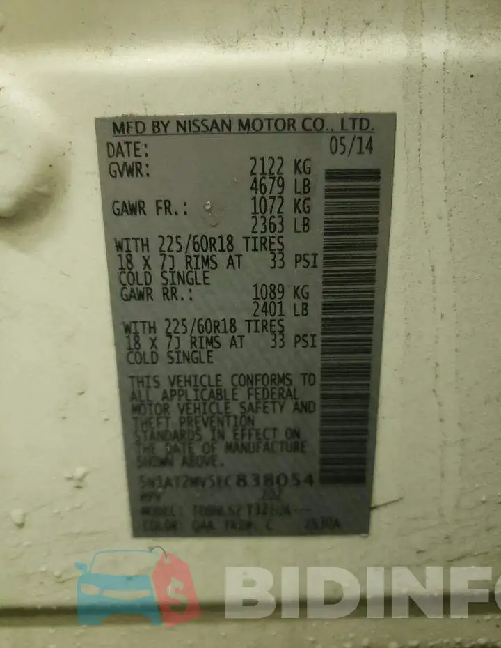 5N1AT2MV5EC838054 Photo# 13