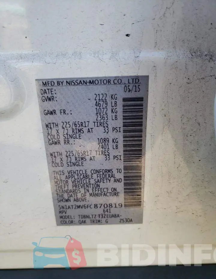 5N1AT2MV6FC870819 Photo# 13