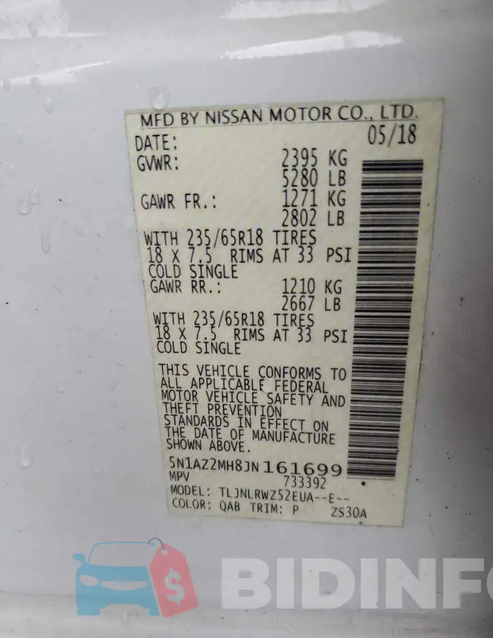 5N1AZ2MH8JN161699 Photo# 12