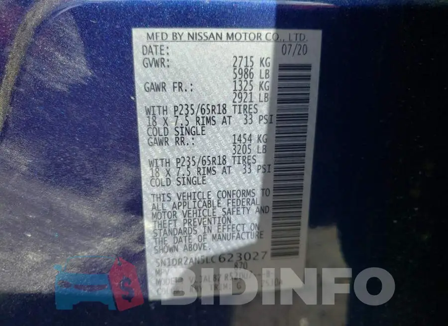 5N1DR2AN5LC623027 Photo# 12