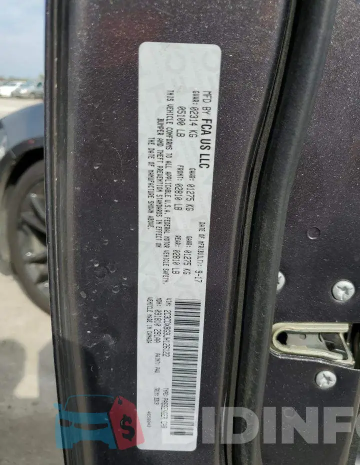 2C3CDXBG9JH126122 Photo# 13