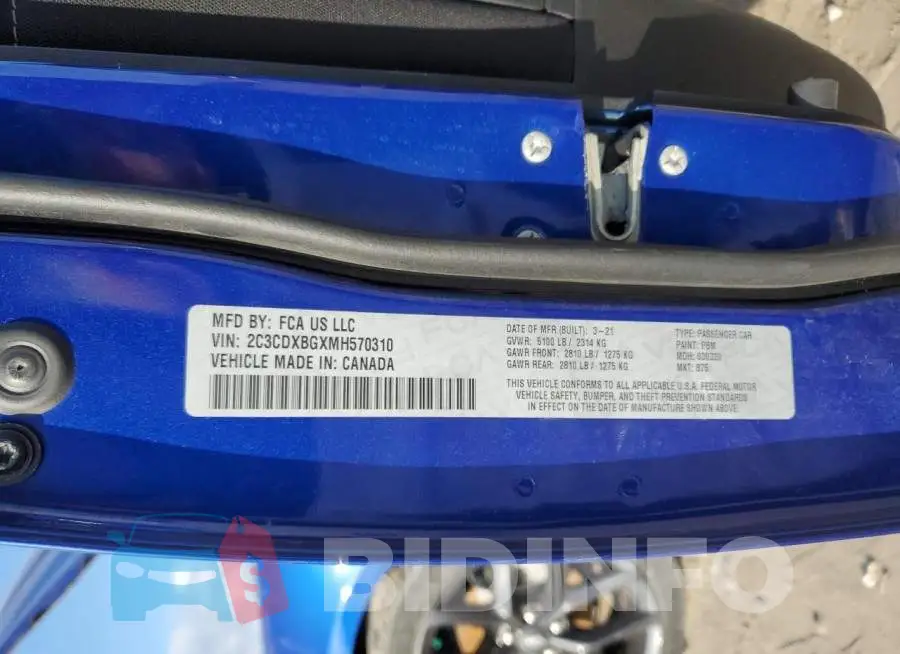2C3CDXBGXMH570310 Photo# 12