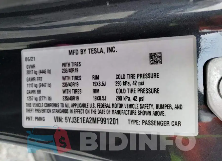 5YJ3E1EA2MF991201 Photo# 12