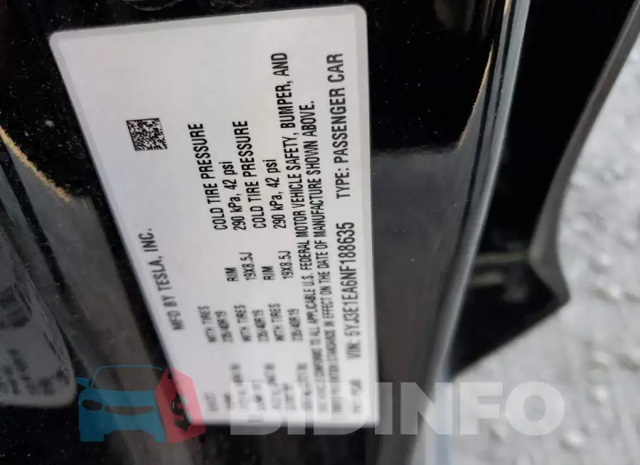 5YJ3E1EA6NF188635 Photo# 12