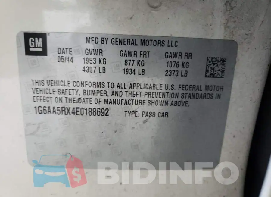 1G6AA5RX4E0188692 Photo# 12