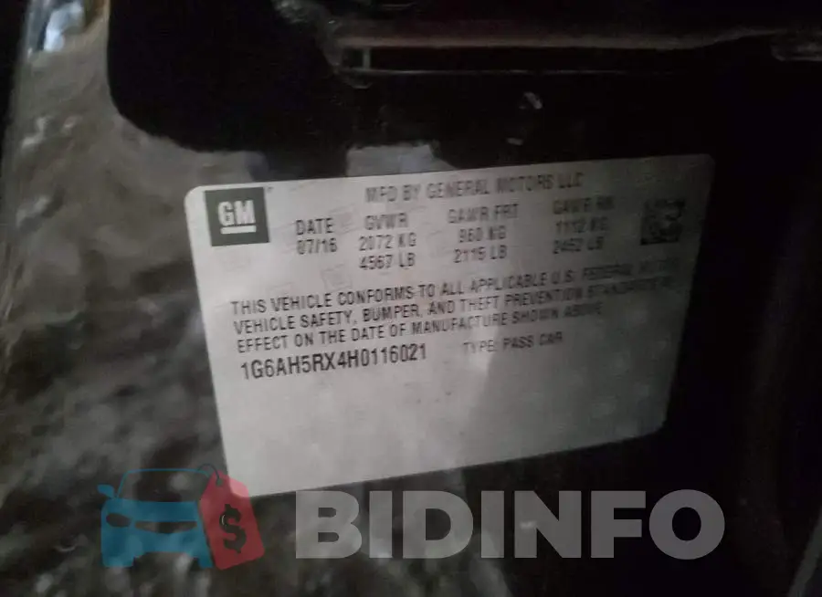 1G6AH5RX4H0116021 Photo# 13