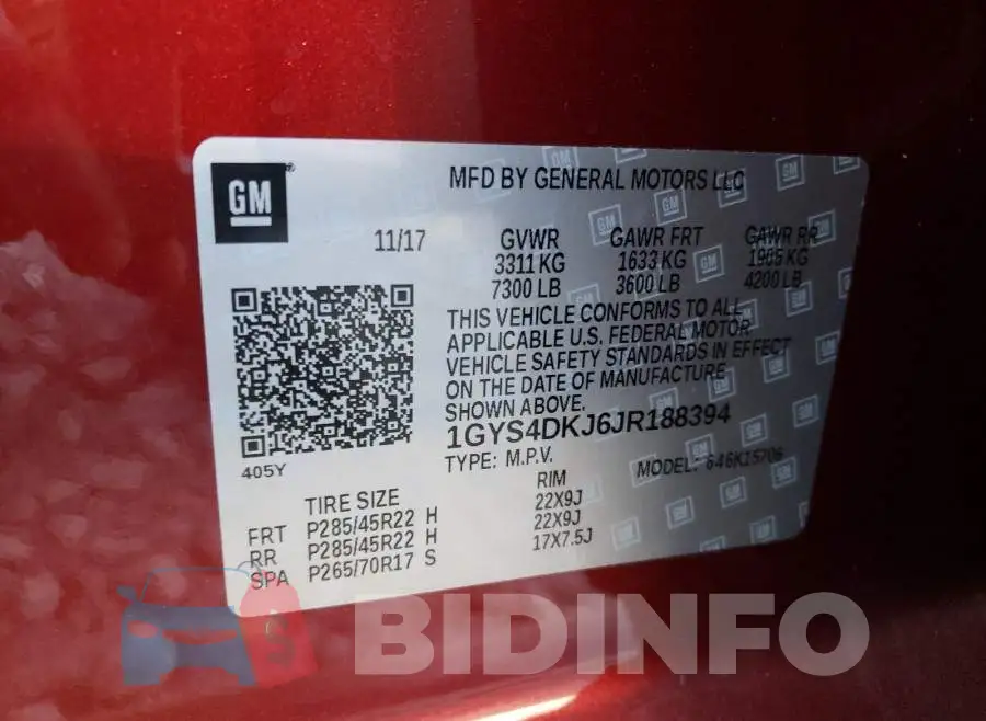 1GYS4DKJ6JR188394 Photo# 10