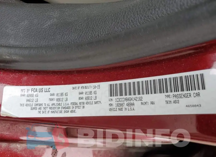 1C3CCCAB0GN142162 Photo# 12